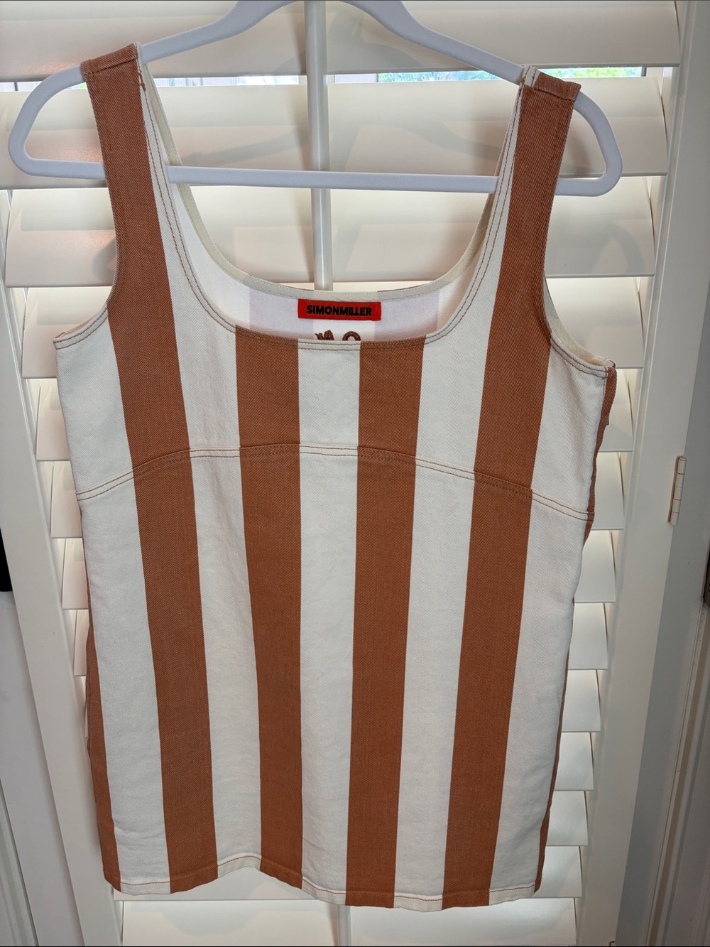 Simon Miller Striped dress Sahara Cream & Brown sz small worn a few times